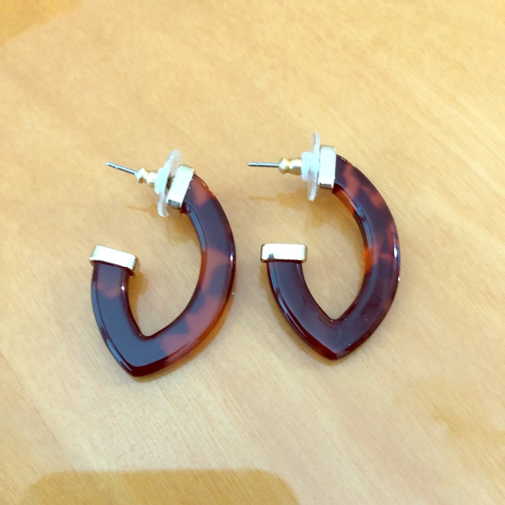 Ralph Lauren Faux Tortoise Shell Earrings w/ Gold